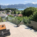 Terrasse Balkon Stahl Keramikplatten Geländer Glas Thun Bern Interlaken Berner Oberland von Niederhäusern AG Metall- und Stahlbau Vonag